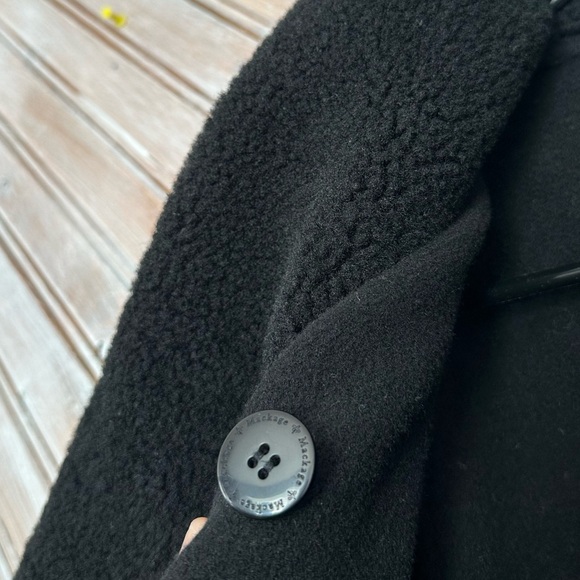 Mackage for Aritzia Black Wool Teddy Crossover Button Sheepskin Viscose Jacket - Picture 6 of 10